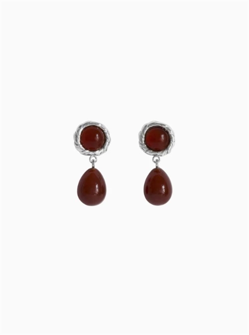 CORALI EMMA CARNELIAN EARRINGS SILVER
